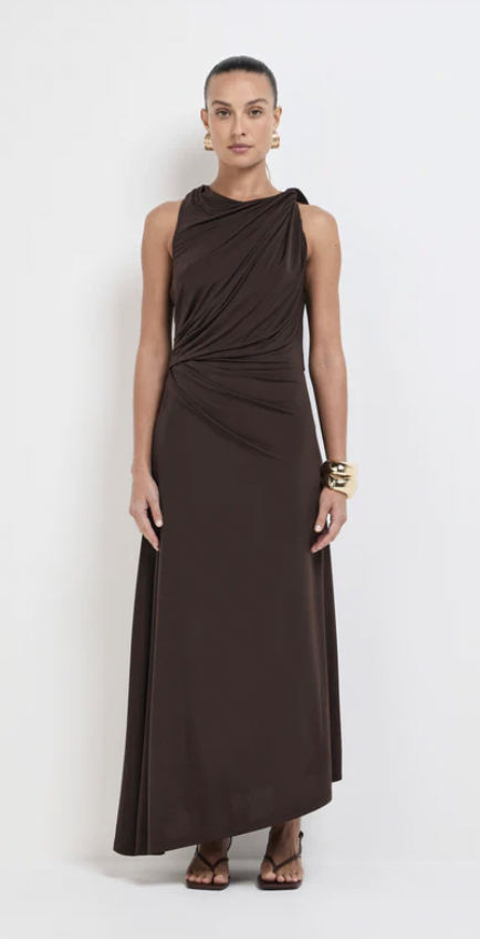 - Emporium Midi Dress - Chocolate - Size 8