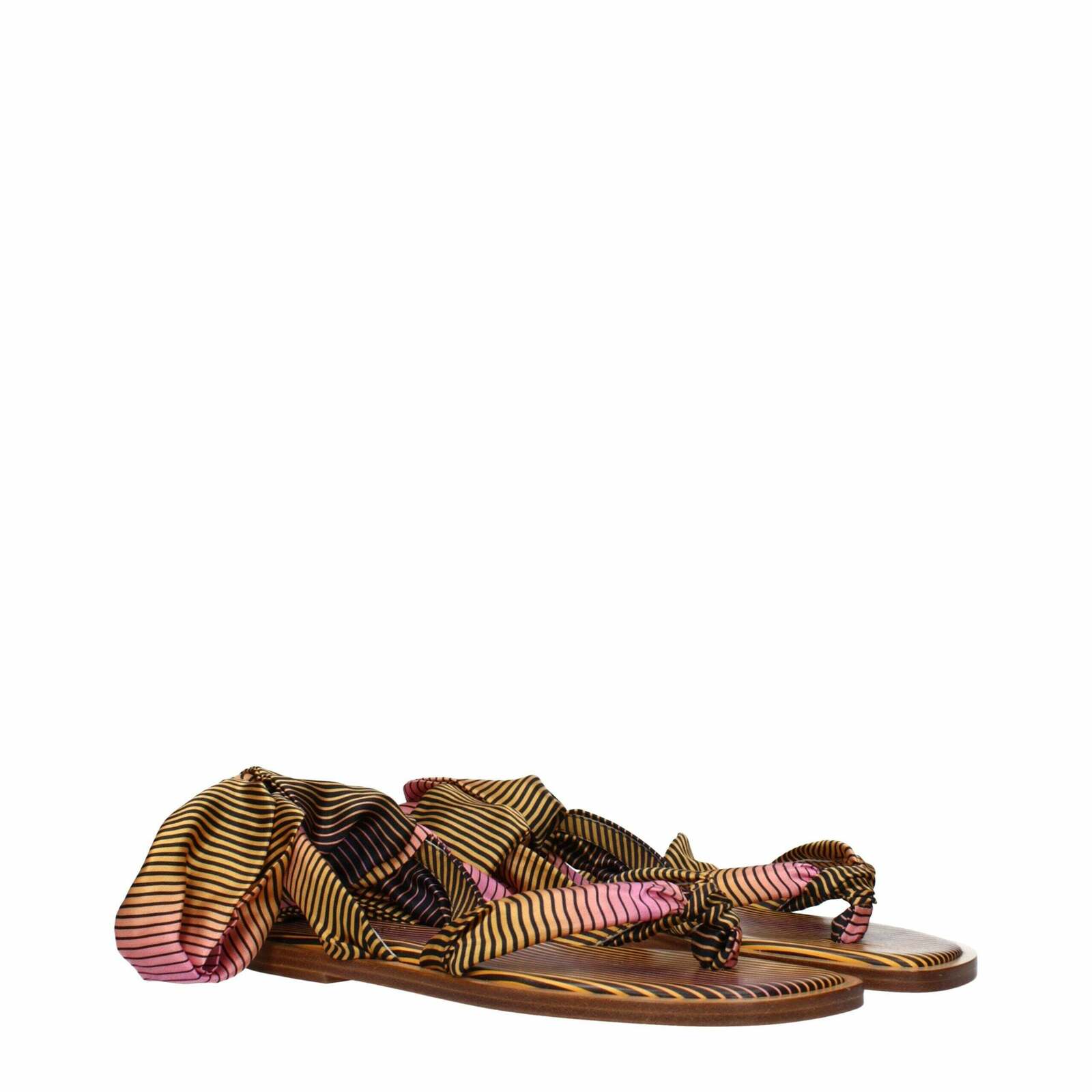 Fabric Flip-Flop Sandals - Multicolor / EU37.5/US7.5
