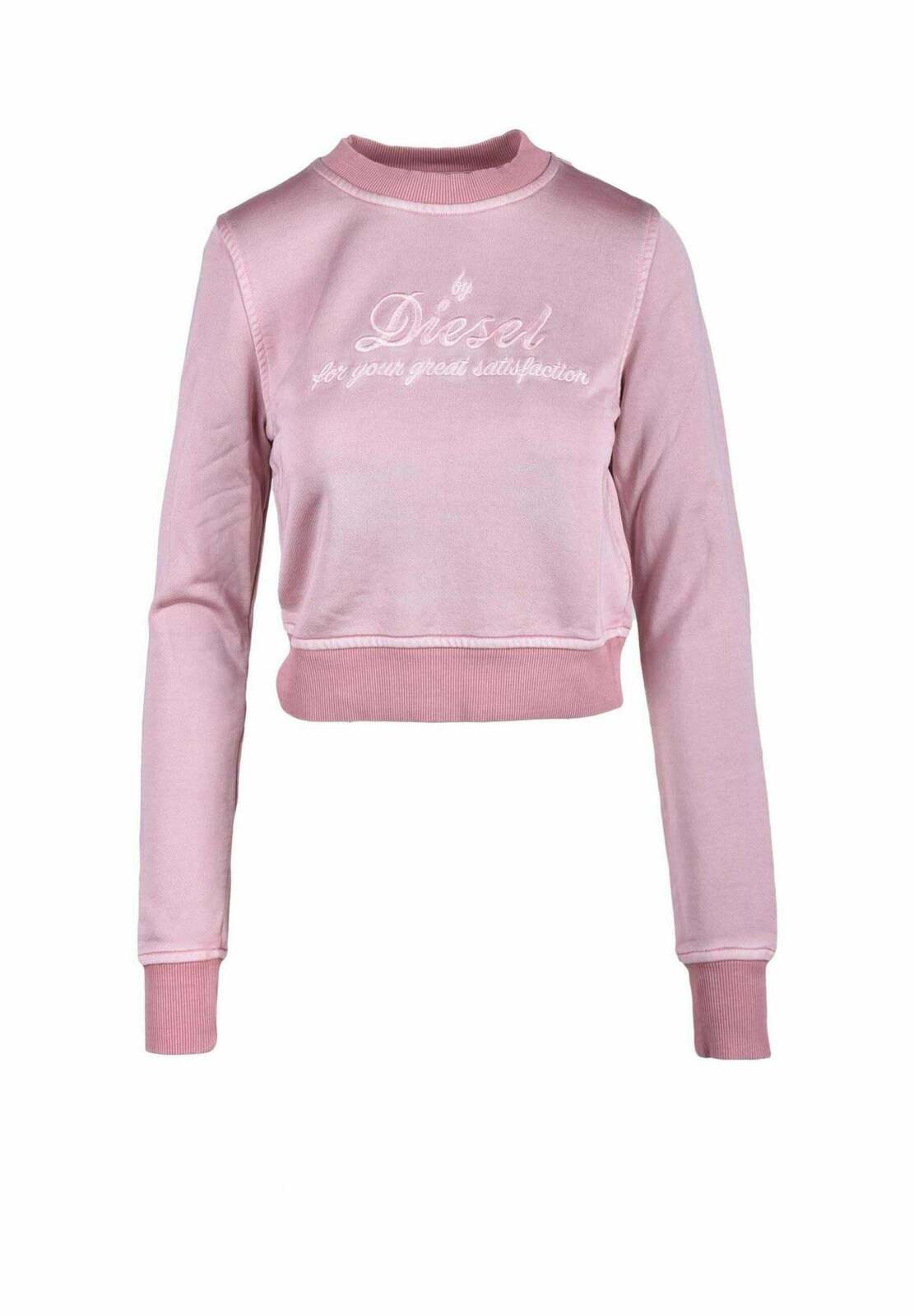 Round Neck Long Sleeve Sweatshirt - pink / S