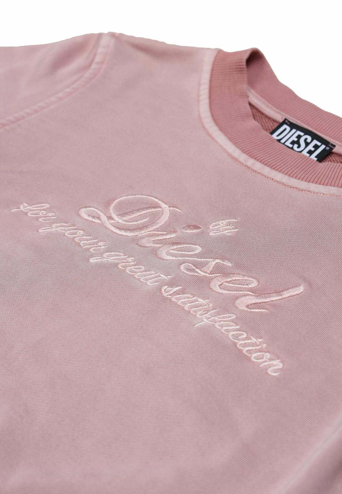 Round Neck Long Sleeve Sweatshirt - pink / S