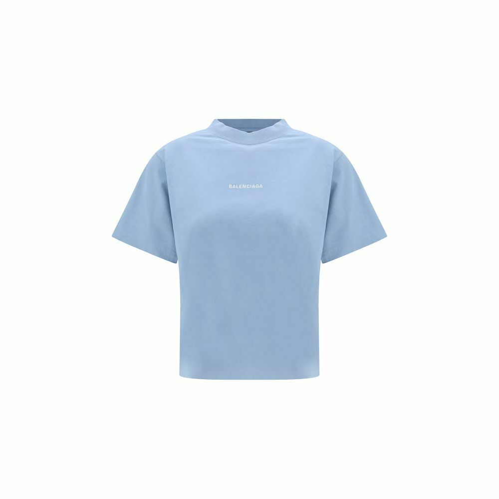 Cotton Crew Neck T-Shirt - Light Blue / M