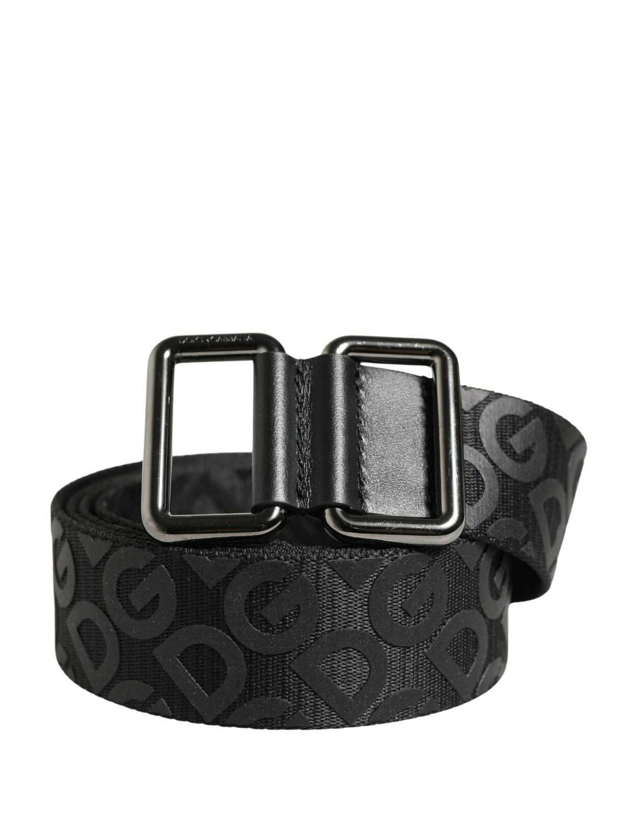 Dolce & Gabbana Logo Monogram Silver Metal Buckle Belt 