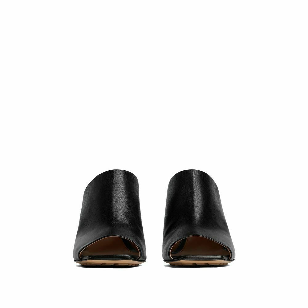 Lamb Leather Mules with Open Back Design - Black / EU37.5/US7.5
