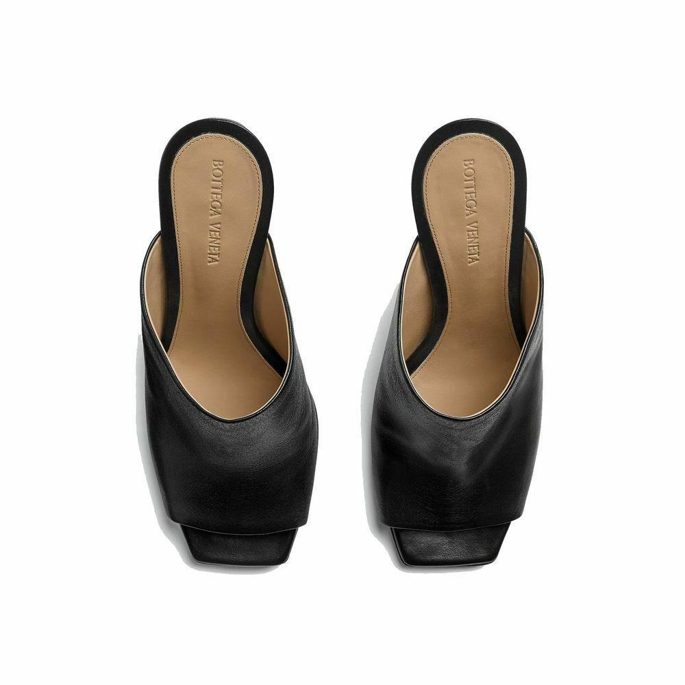 Lamb Leather Mules with Open Back Design - Black / EU37.5/US7.5
