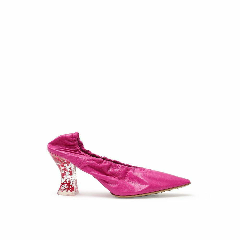 Leather Slippers with Detailing - Fuchsia / EU38.5/US8.5