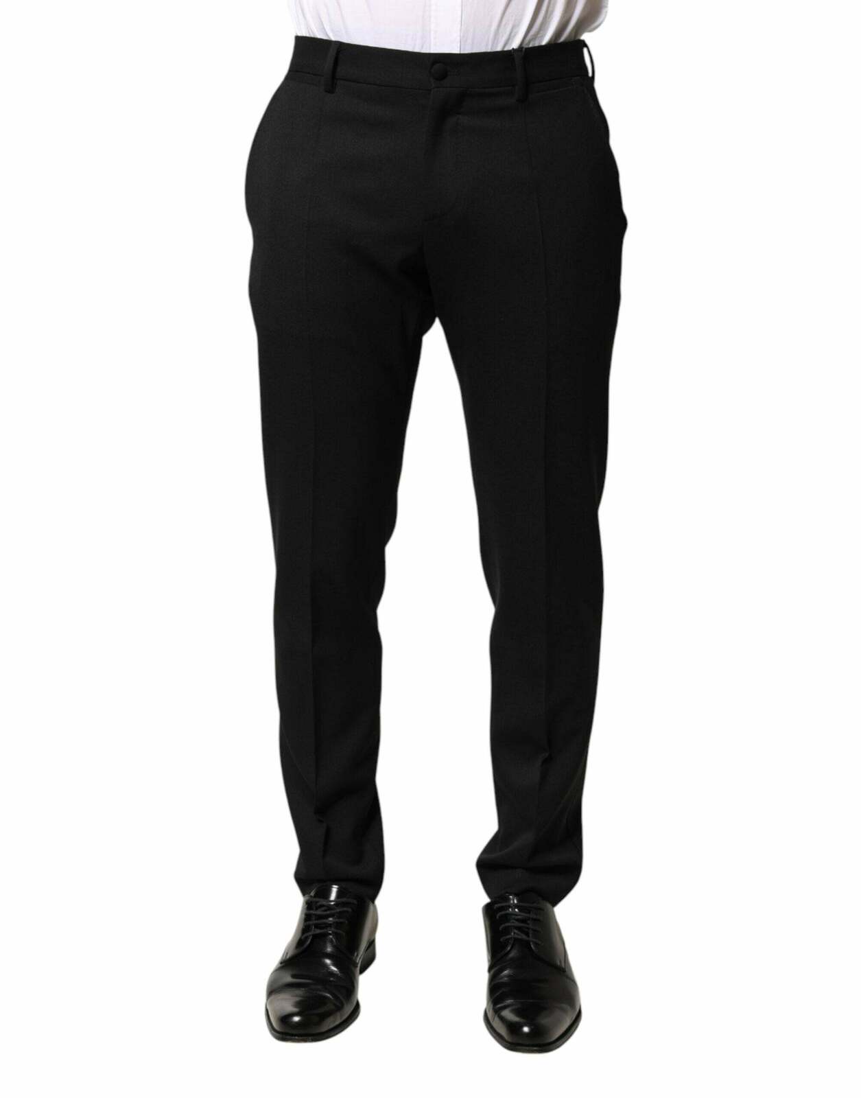 Wool Mid Waist Dress Trousers - Black / IT46 | S