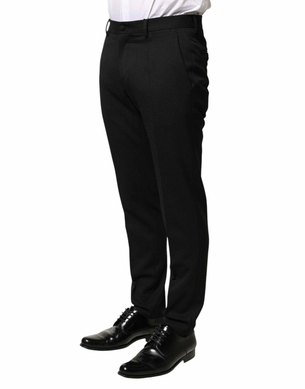 Wool Mid Waist Dress Trousers - Black / IT46 | S