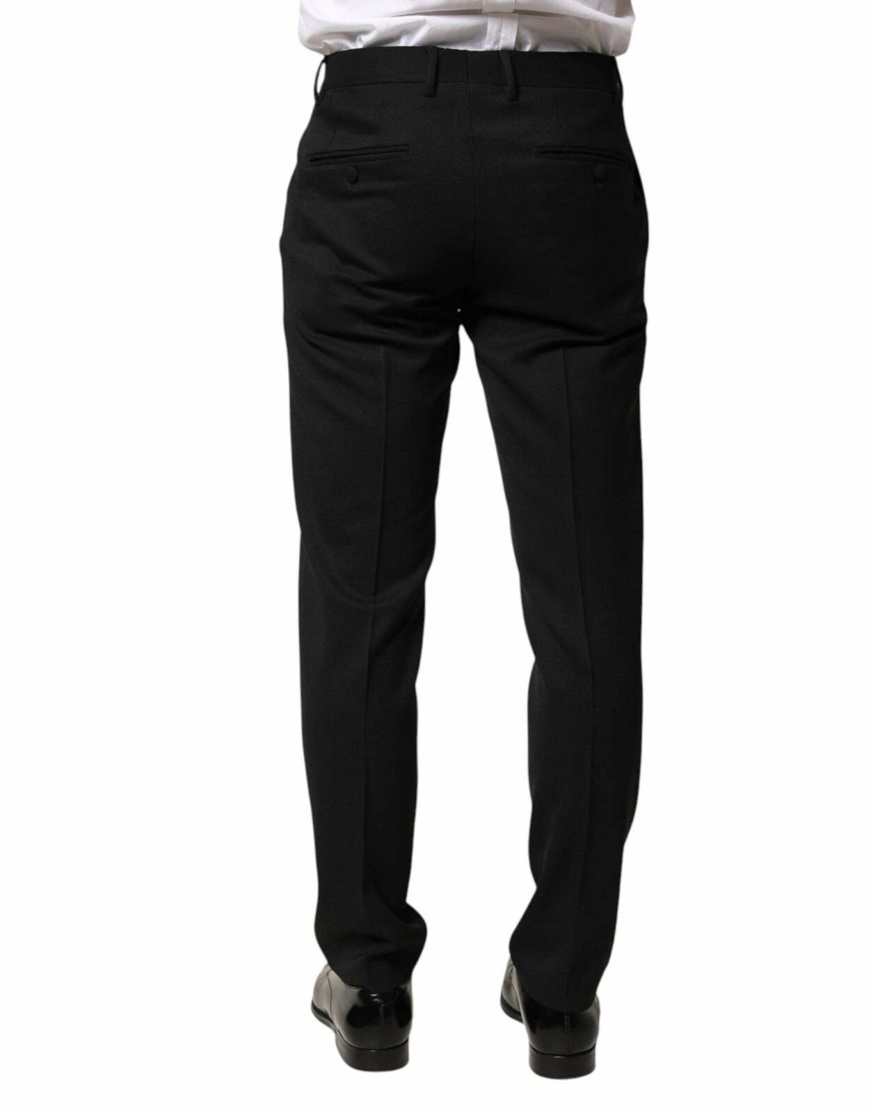 Wool Mid Waist Dress Trousers - Black / IT46 | S