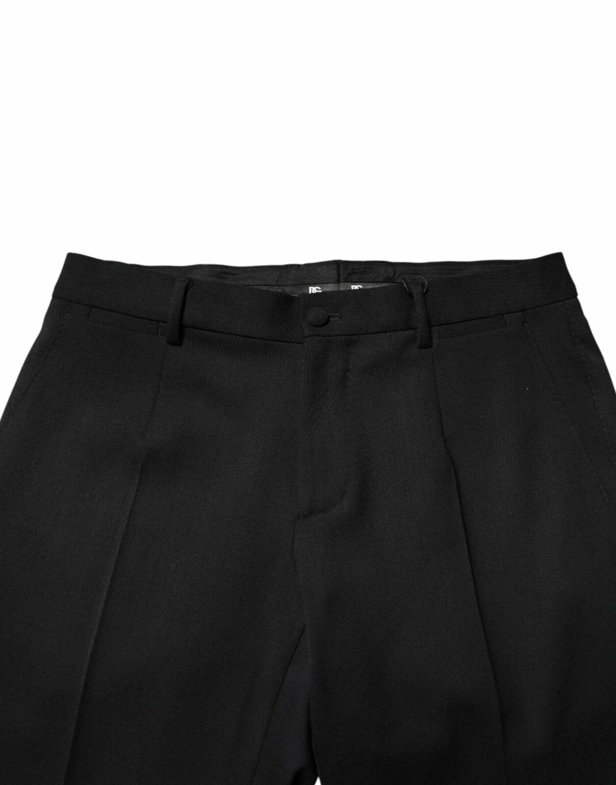 Wool Mid Waist Dress Trousers - Black / IT46 | S