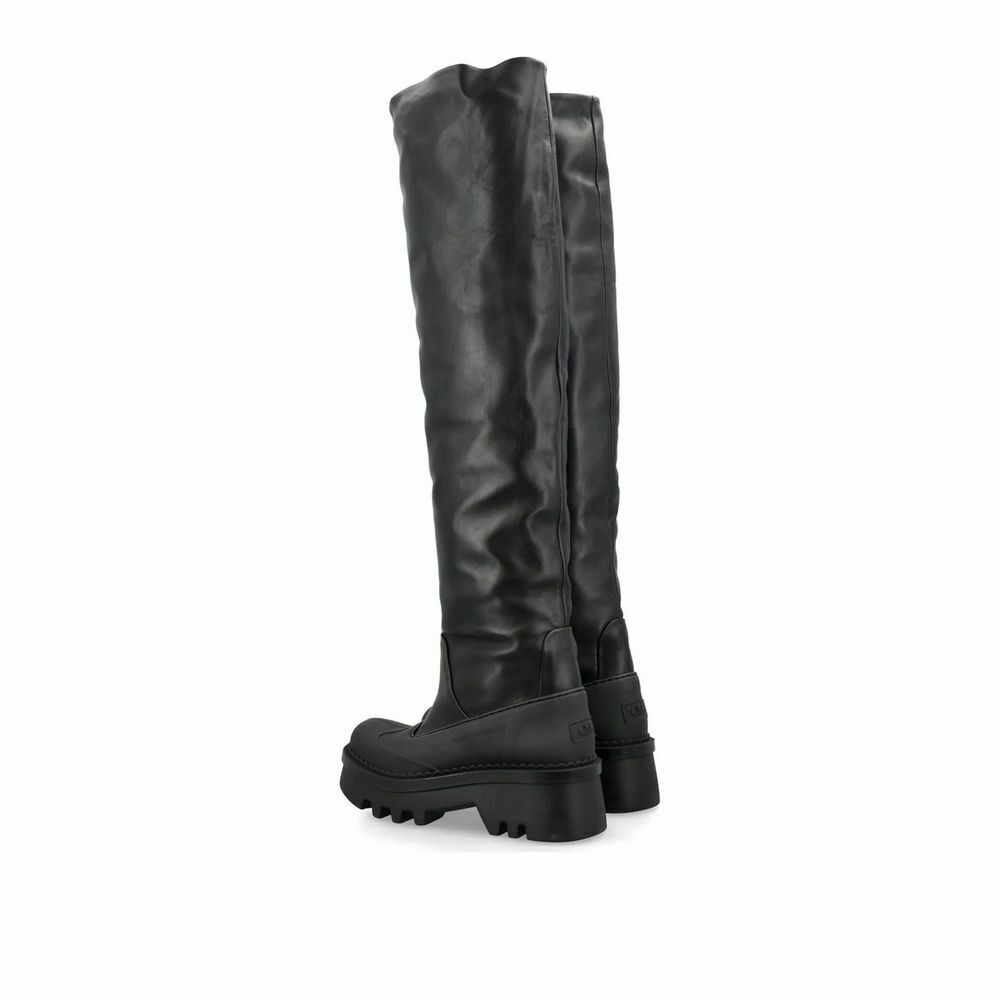 Leather Over The Knee Boots - Black / EU36/US6