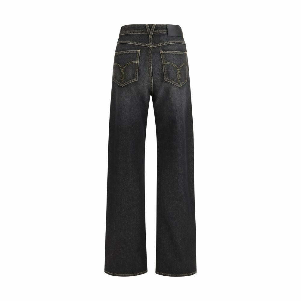 Cotton Straight-Leg Jeans - Black / 27