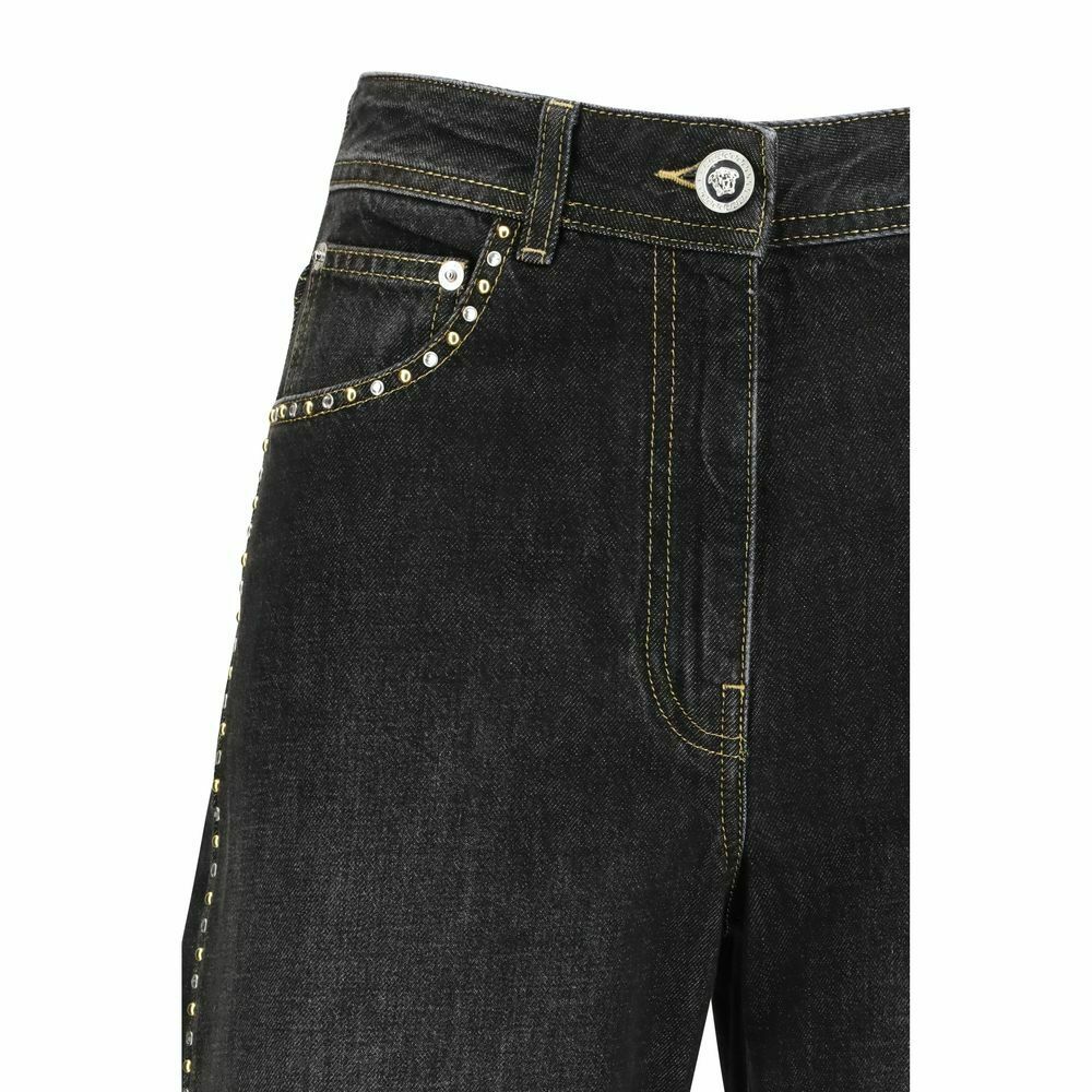 Cotton Straight-Leg Jeans - Black / 27