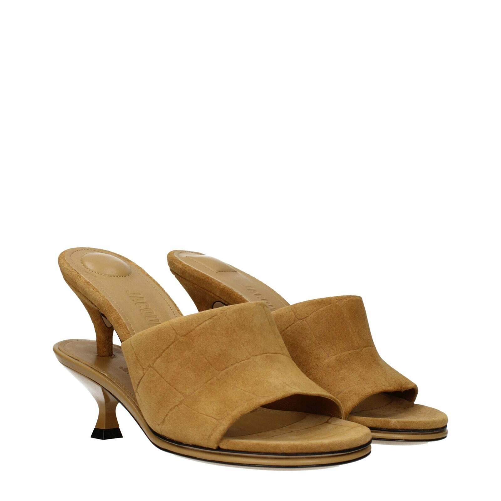 Leather Stiletto Heels Sandals - Brown / EU40/US10