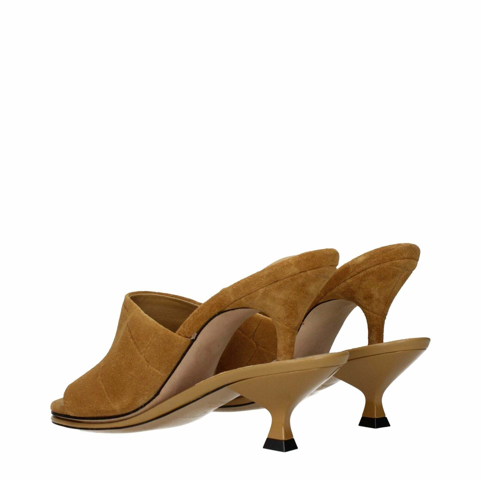 Leather Stiletto Heels Sandals - Brown / EU40/US10