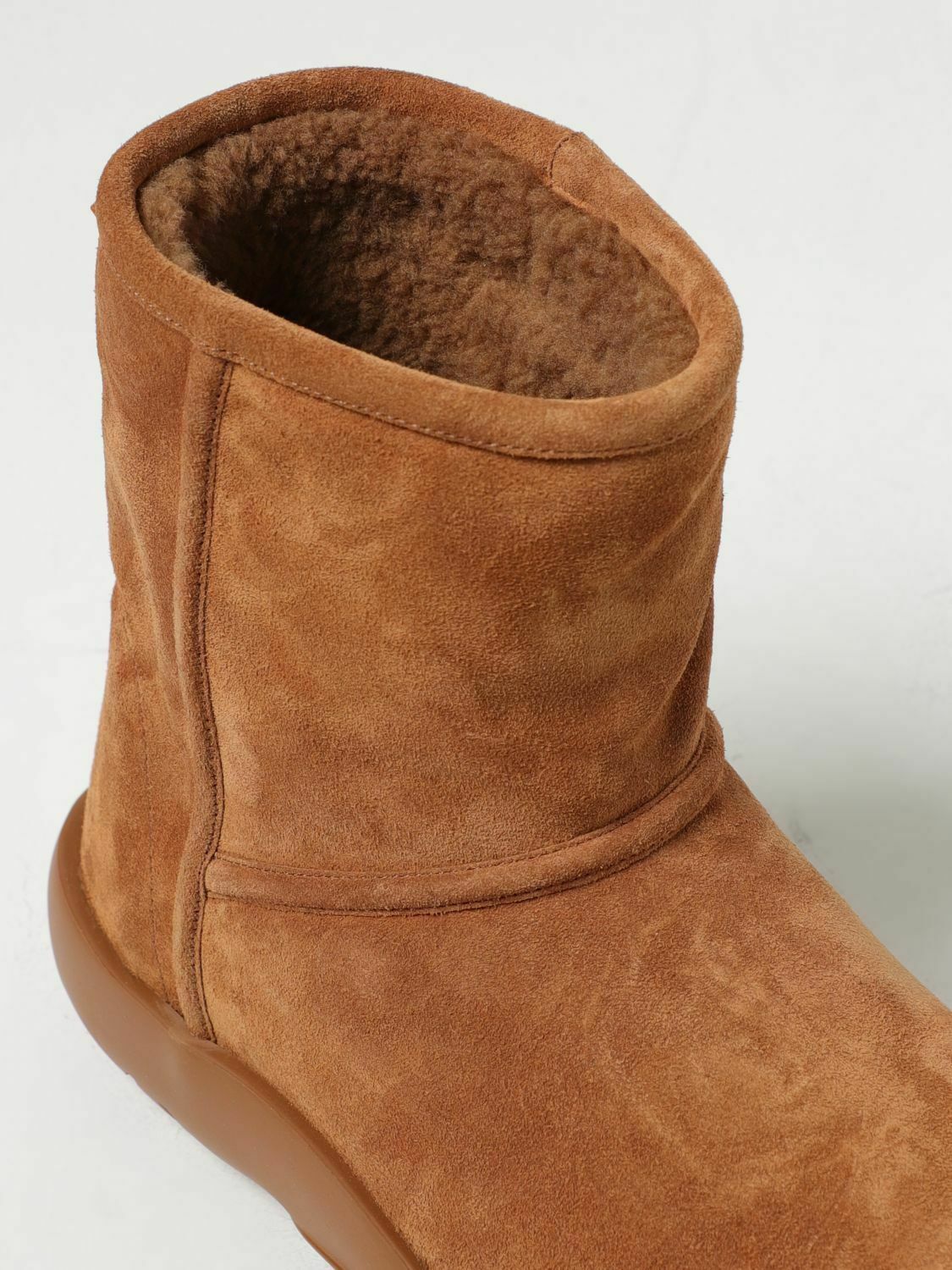 Padded Shearling Ankle Boots - Camel / 35 EU