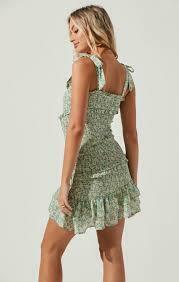 Eastwick Dress in Yellow Green Multi Floral