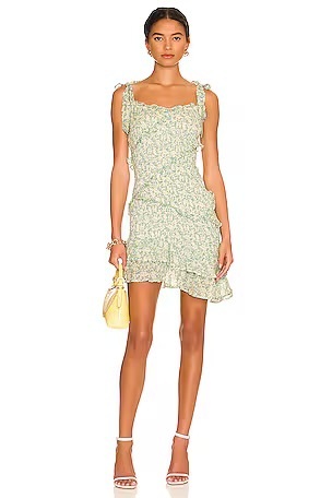 Eastwick Dress in Yellow Green Multi Floral