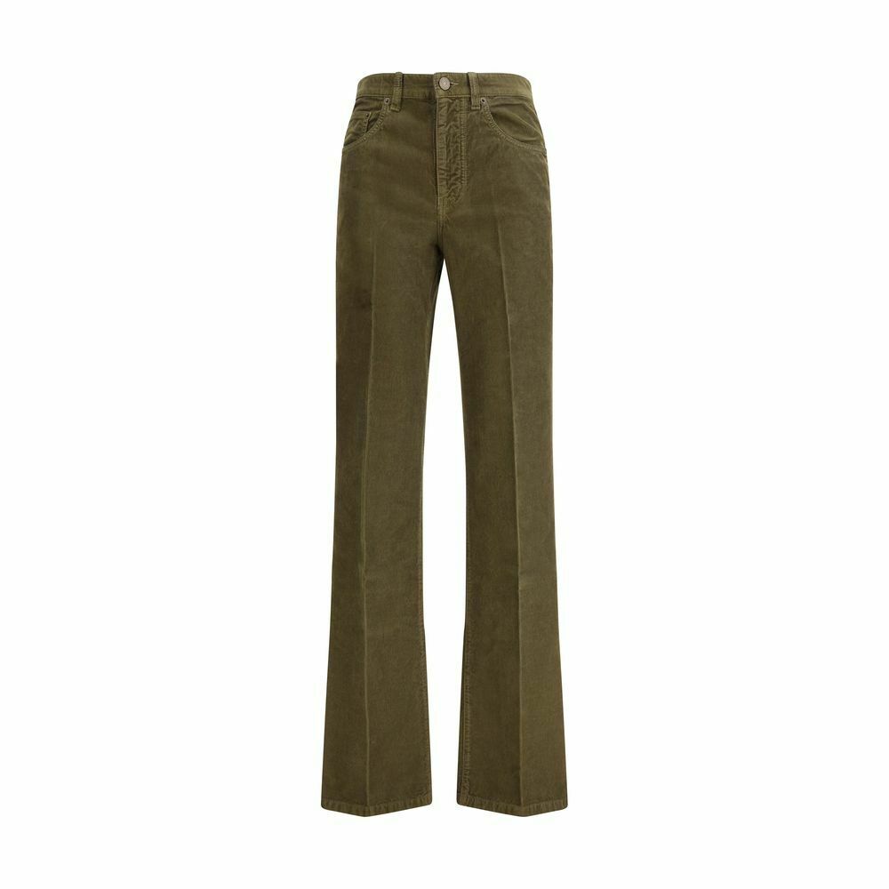 Corduroy Clyde Pants with Relaxed Fit - Green / 26