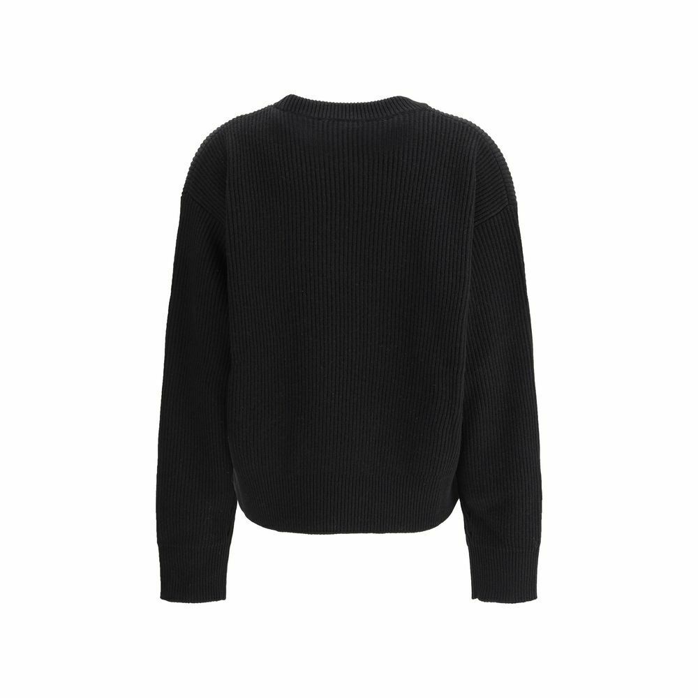 Barocco Leaf Embroidered Wool Sweater - Black / IT40 | M