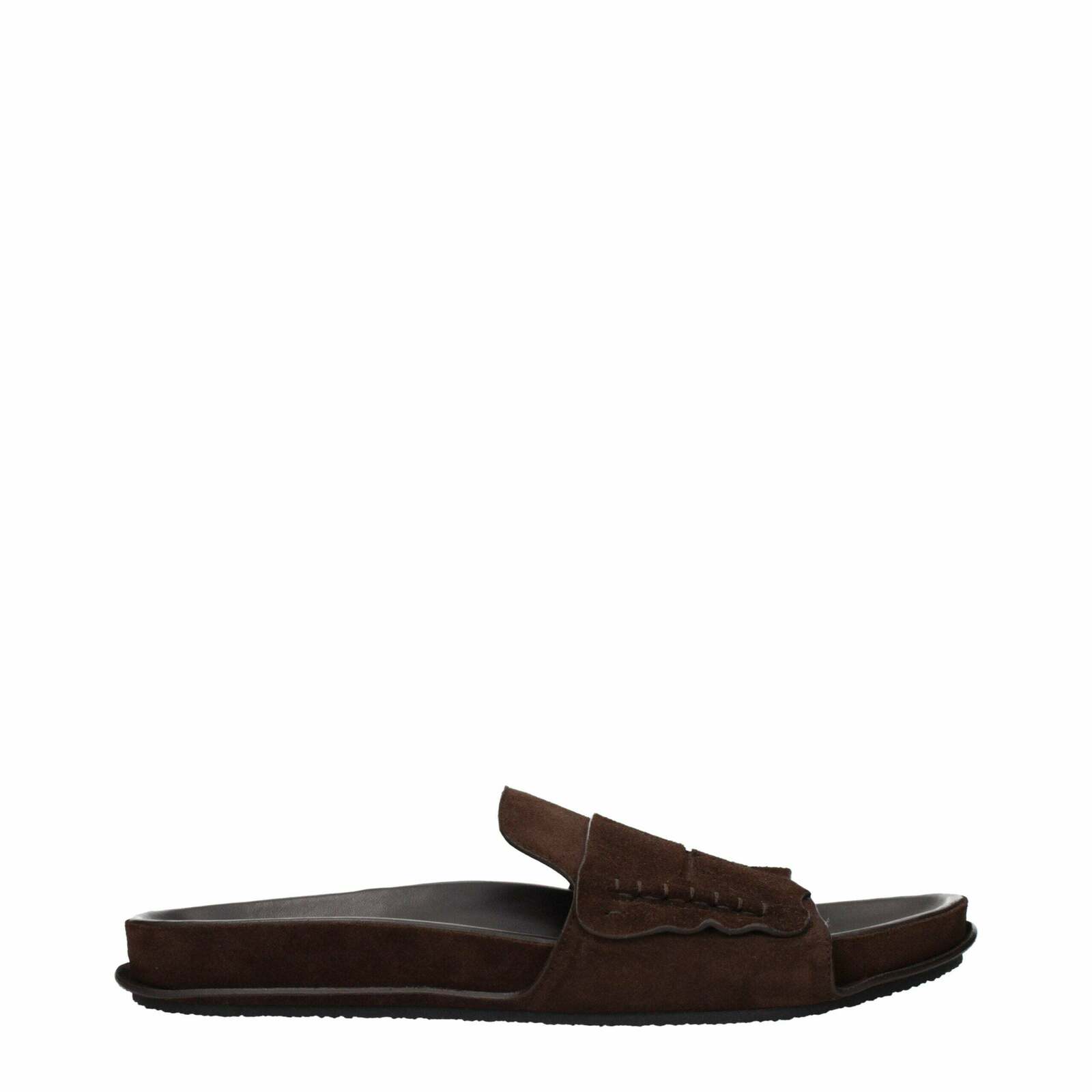 Leather Slippers Sandals - Brown / EU42/US9