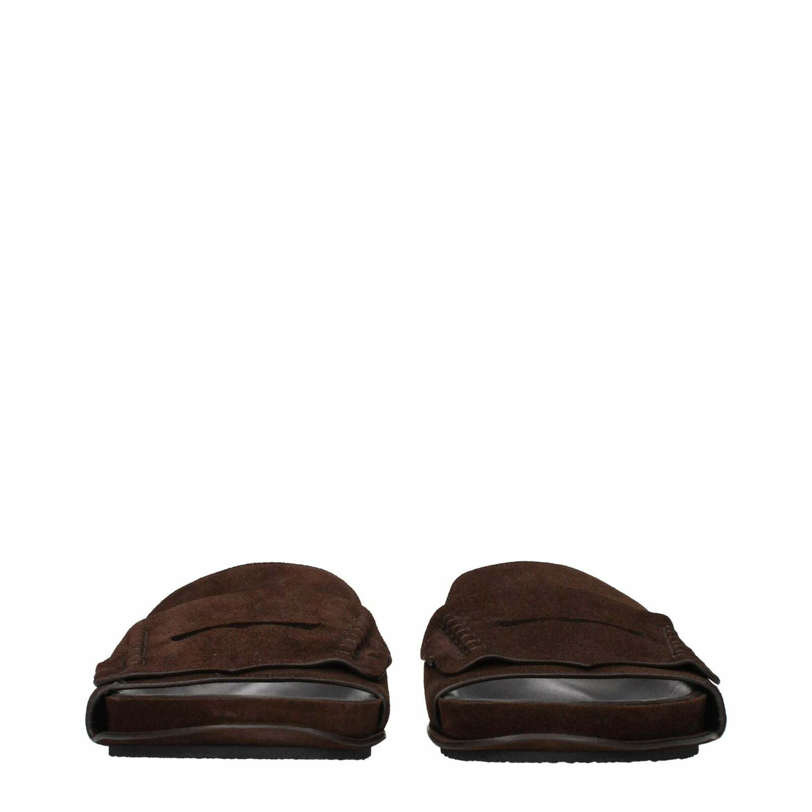Leather Slippers Sandals - Brown / EU42/US9