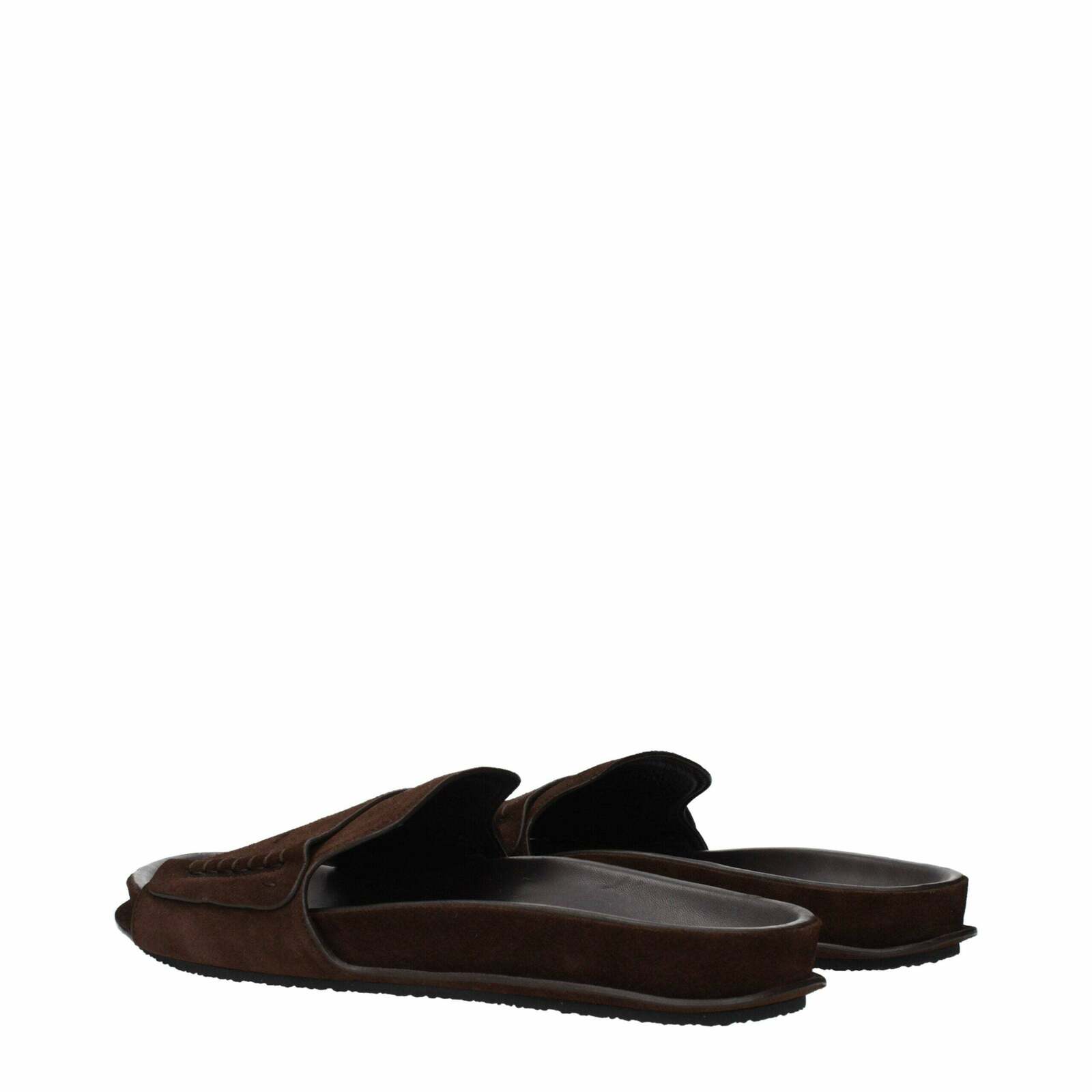 Leather Slippers Sandals - Brown / EU42/US9