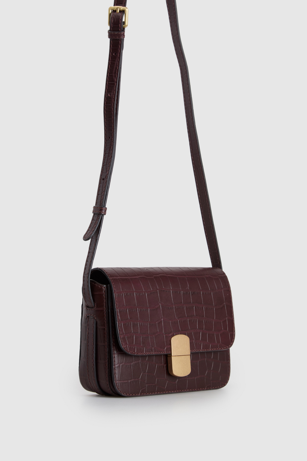 Lila Leather Flap Crossbody Bag
