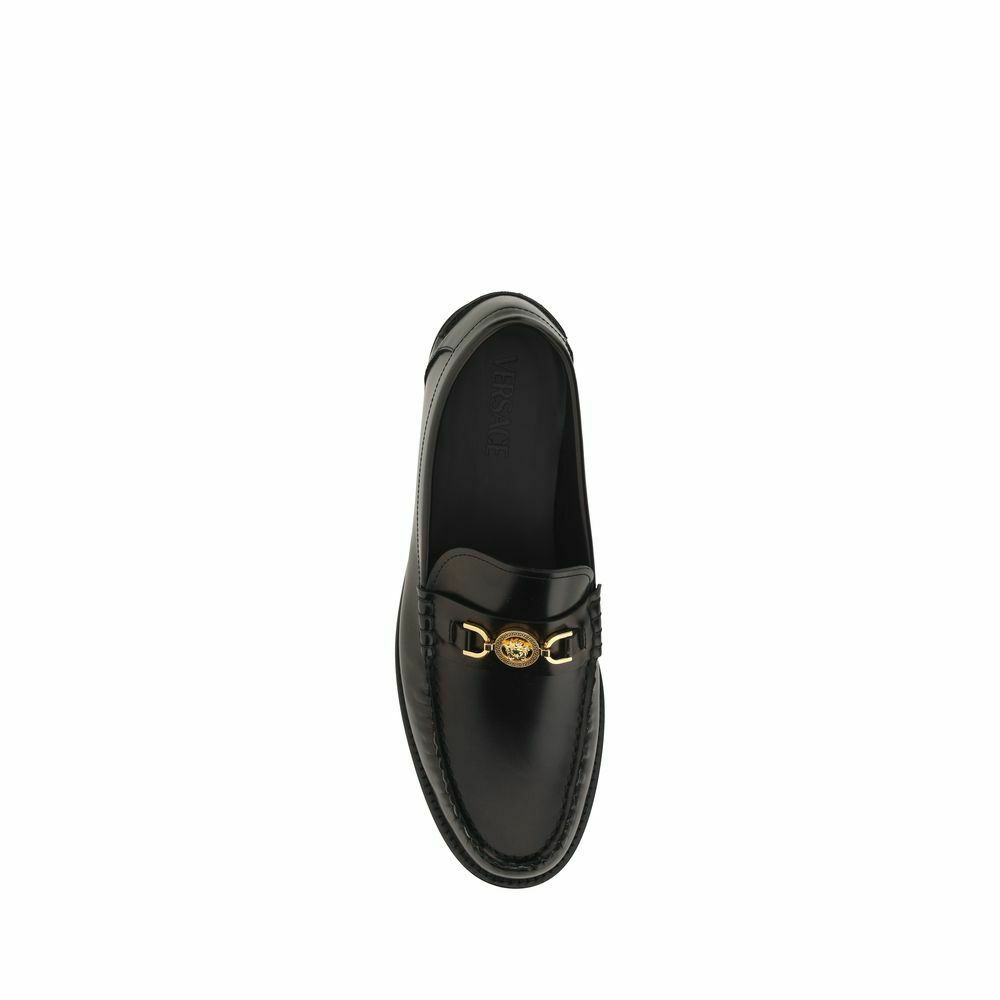 Leather Loafers Medusa Emblem - Black / EU42/US9
