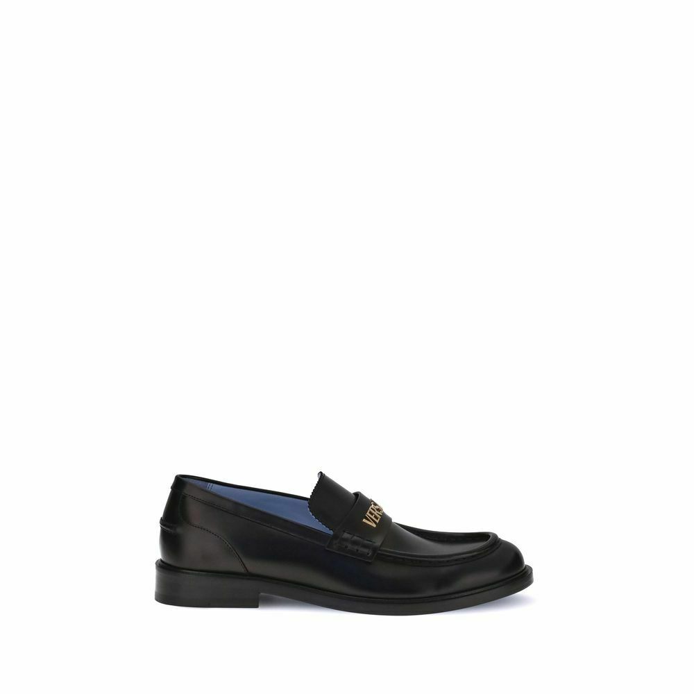 Leather Loafers Logo Accent - Black / EU39/US6