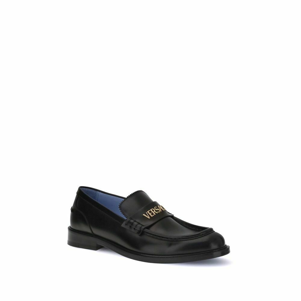 Leather Loafers Logo Accent - Black / EU39/US6