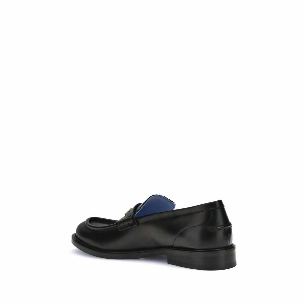 Leather Loafers Logo Accent - Black / EU39/US6