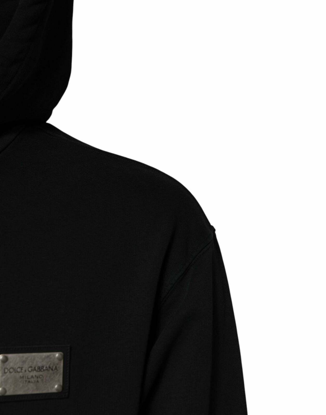 Hooded Zip Sweatshirt Logo Detail - Black / IT44 | XS