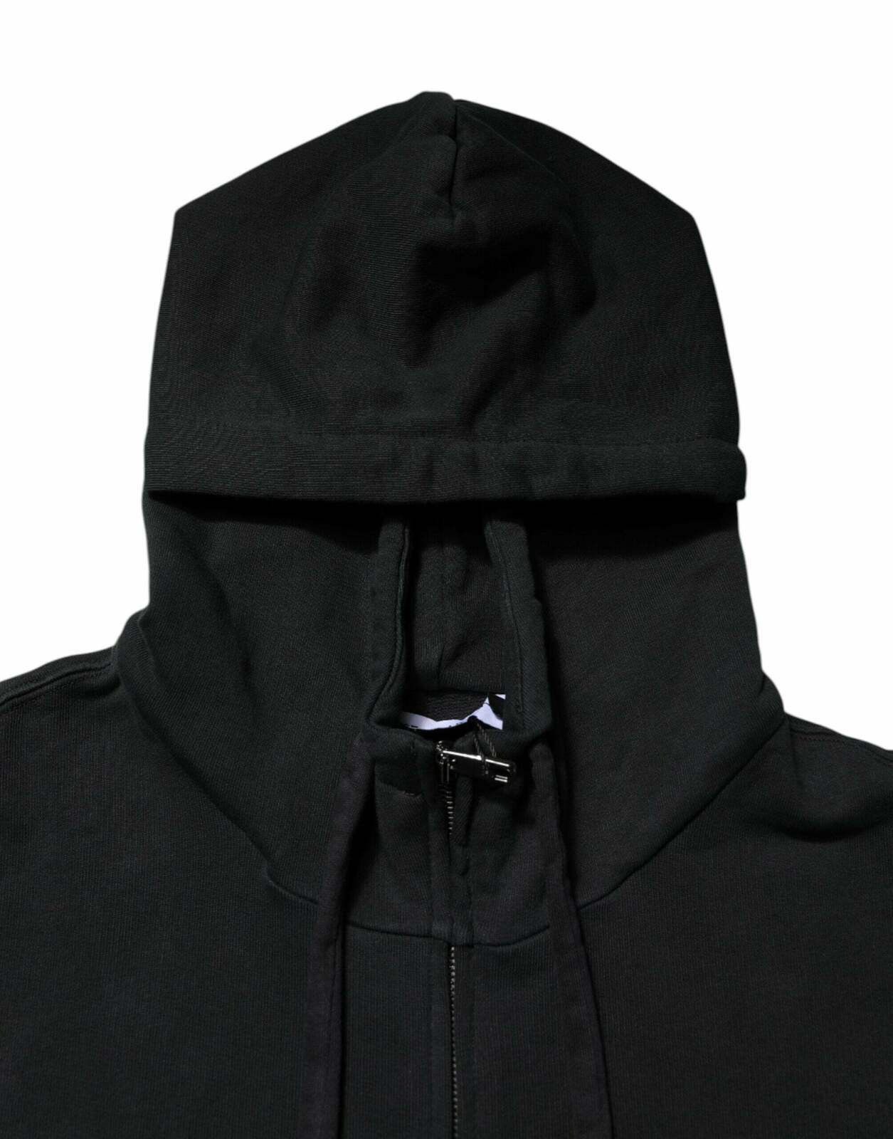 Hooded Zip Sweatshirt Logo Detail - Black / IT44 | XS