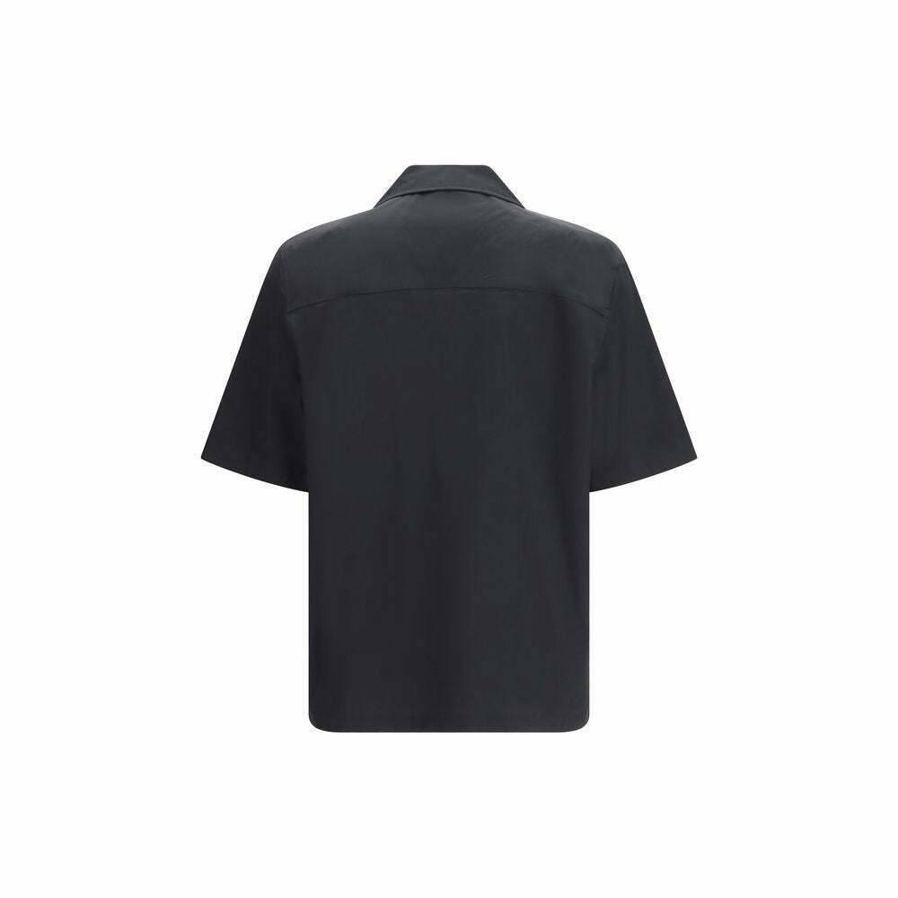Diesel Men's Short Sleeve Camp Shirt with Embroidered Logo - Black / IT50 | L