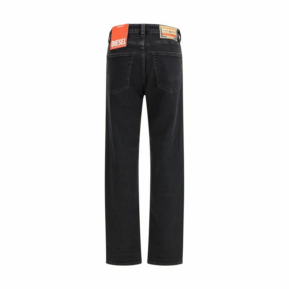 Relaxed Fit Cotton Jeans - Black / 28