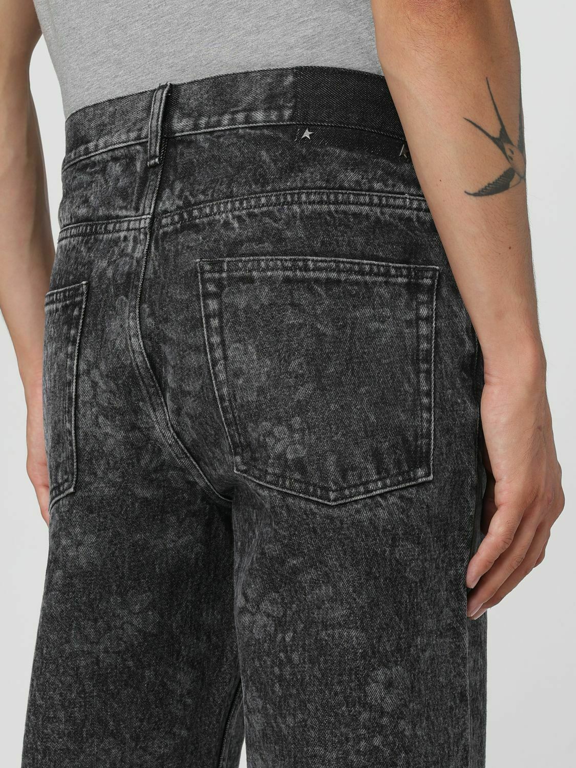 Printed Denim Jeans - Black / 36 EU
