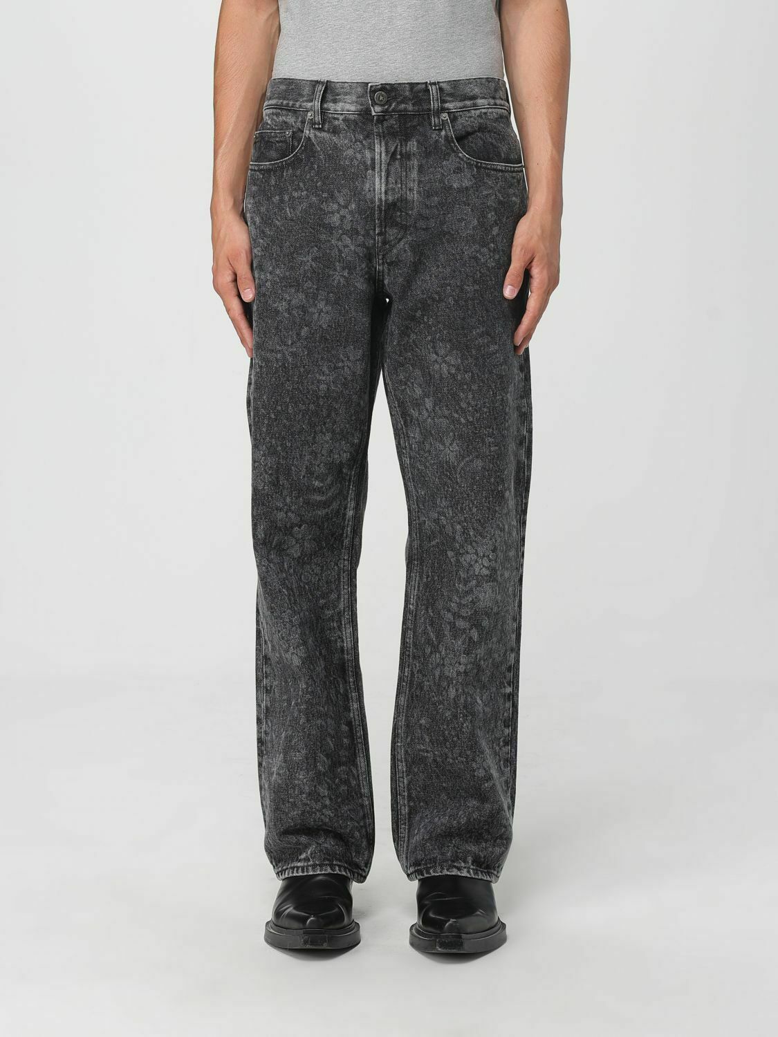Printed Denim Jeans - Black / 32 IT