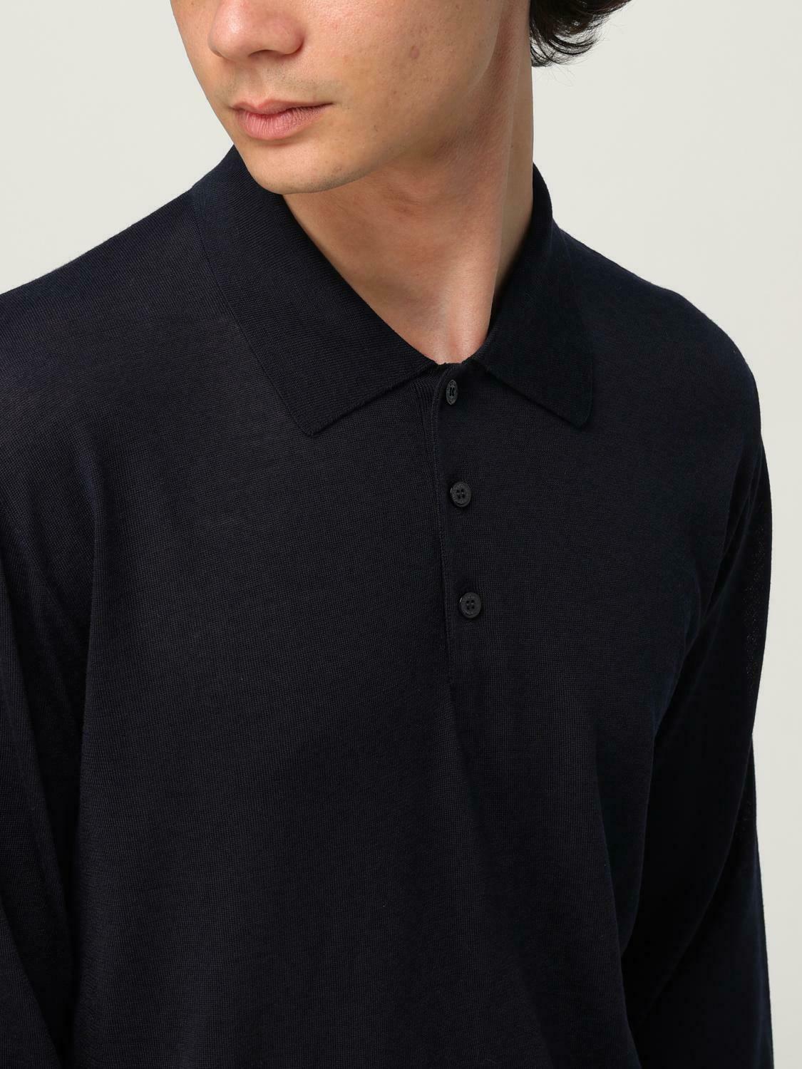 Long Sleeve Polo Shirt - Navy / XL FR