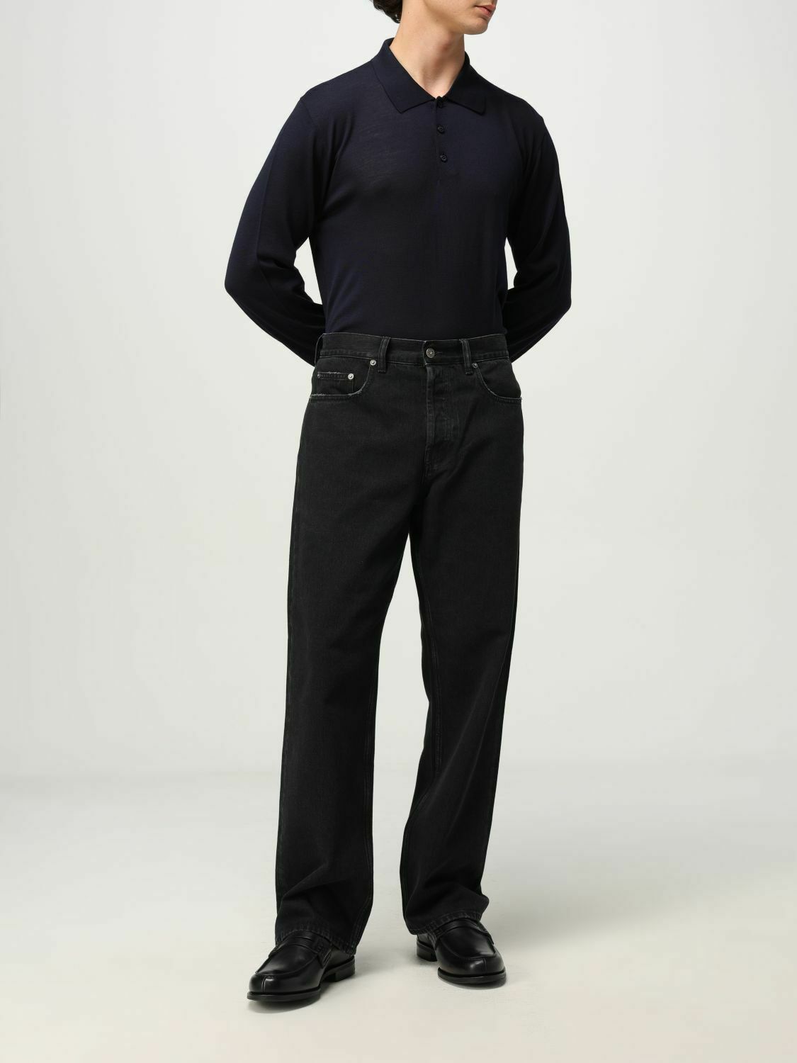 Long Sleeve Polo Shirt - Navy / XL FR