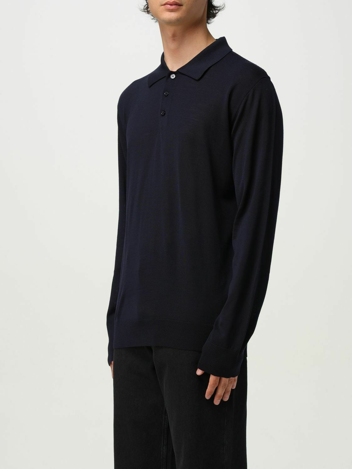Long Sleeve Polo Shirt - Navy / XL FR