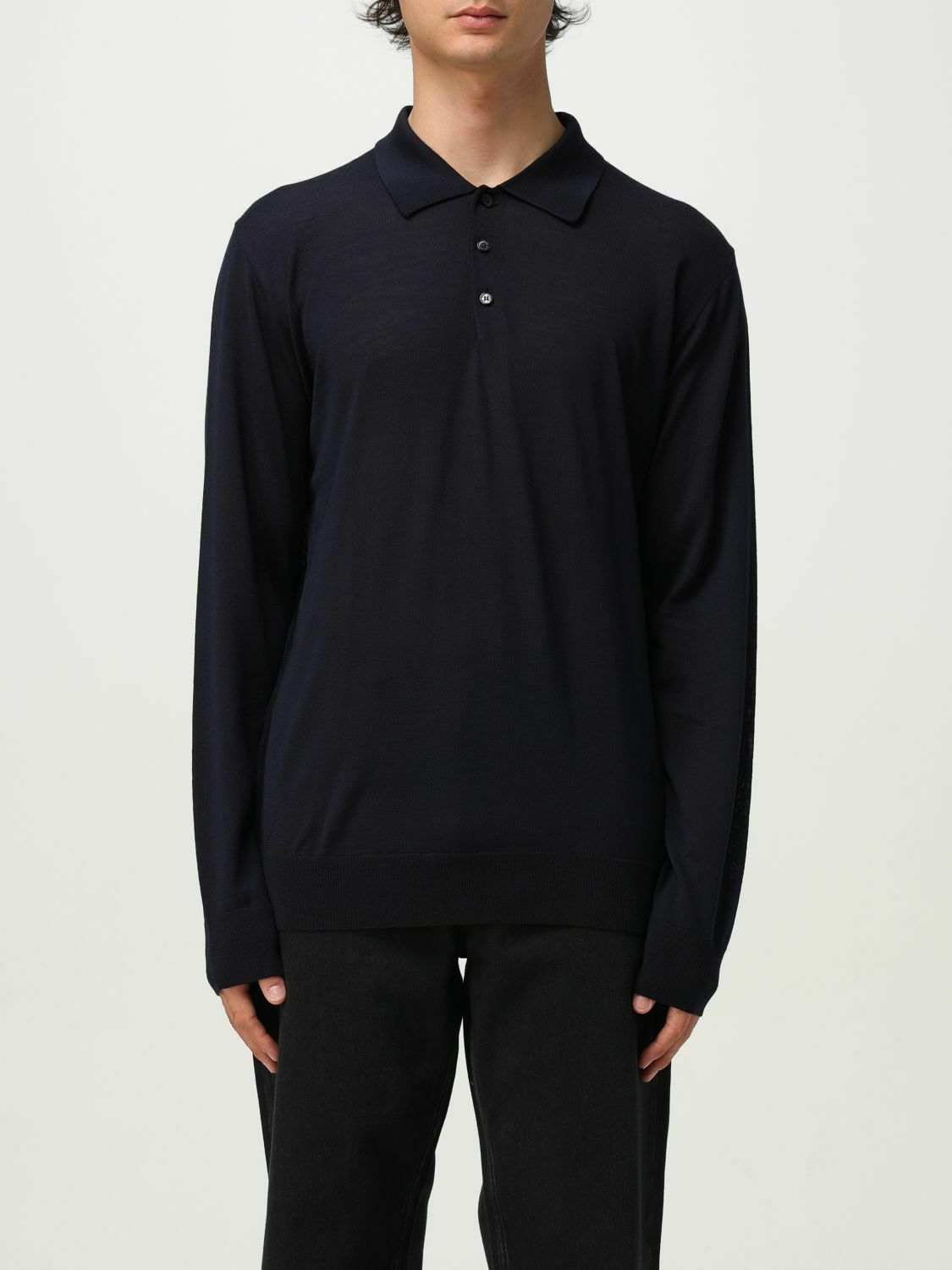 Long Sleeve Polo Shirt - Navy / XL FR