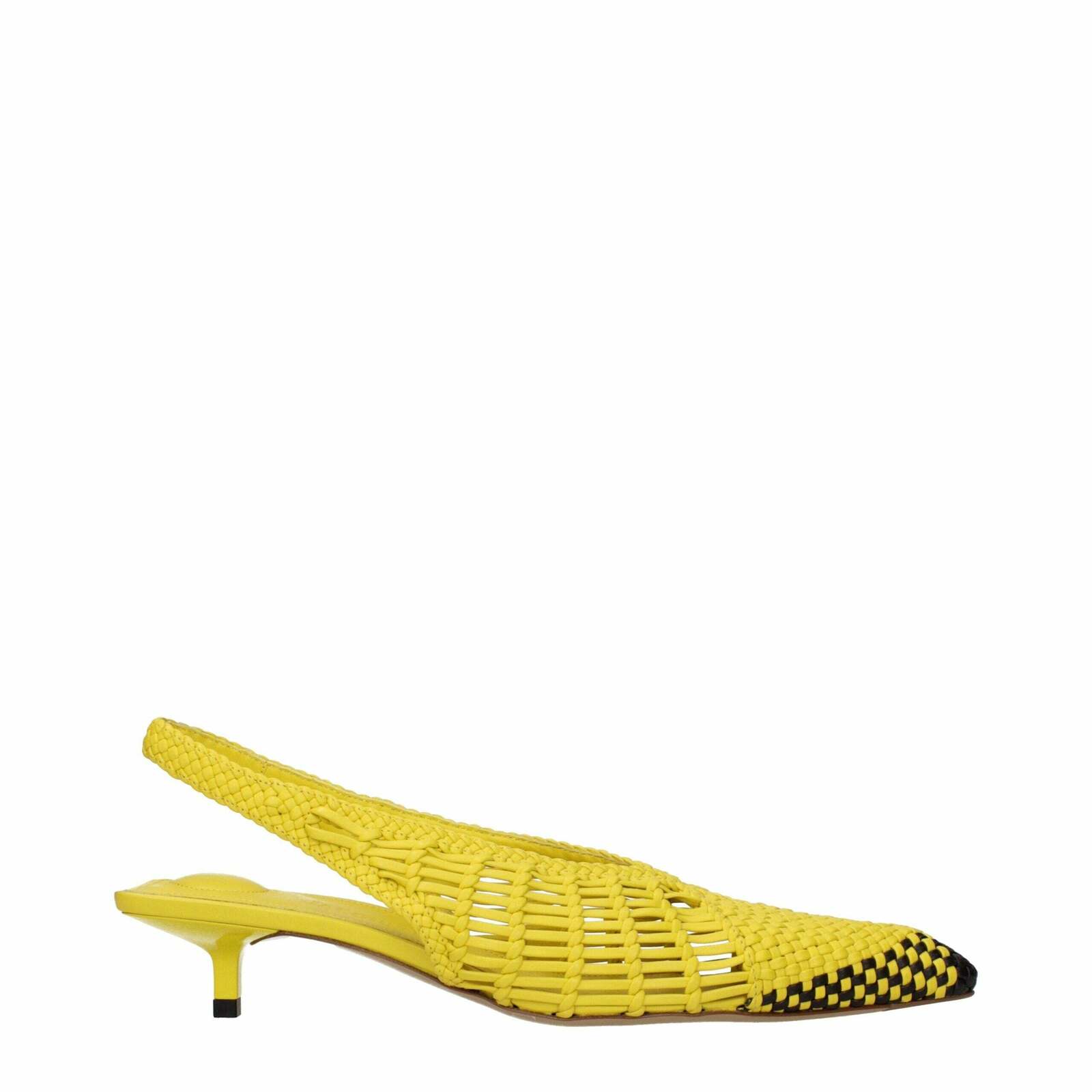 Leather Flat Sandals - Yellow / EU39/US9