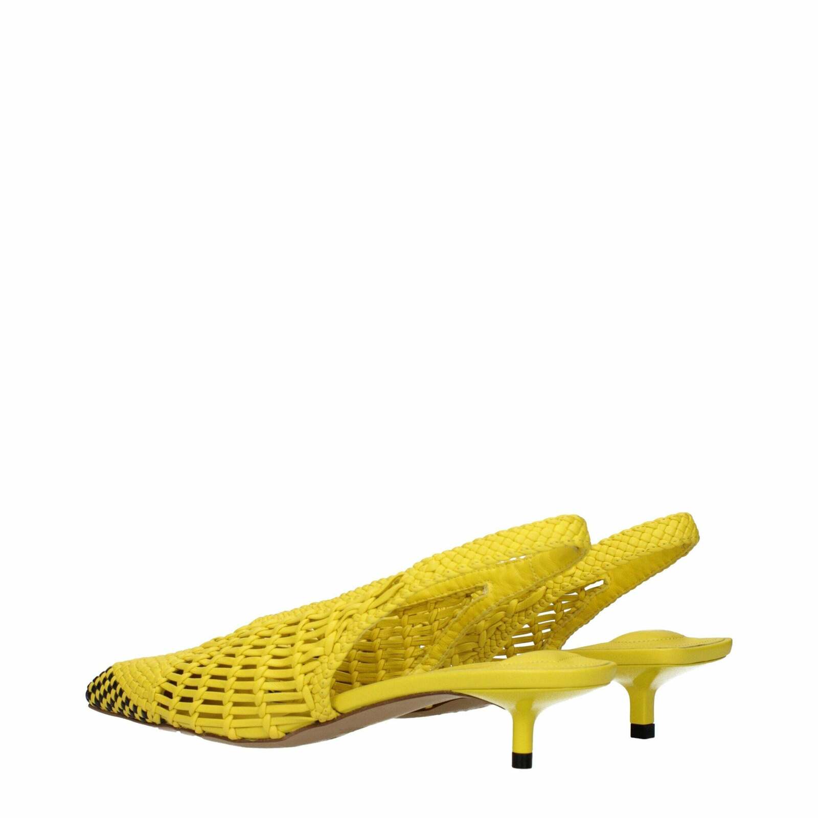 Leather Flat Sandals - Yellow / EU39/US9