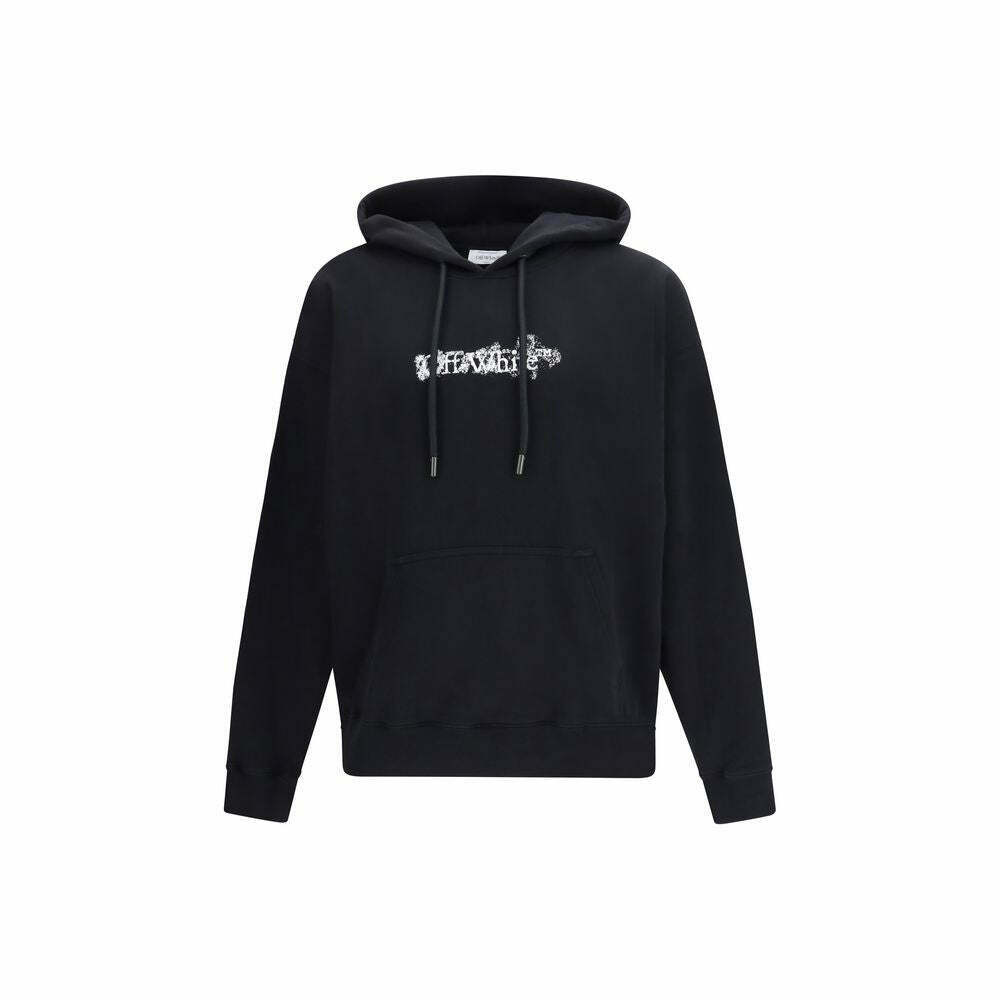 Off-White Graphic Print Cotton Hoodie - Black / M