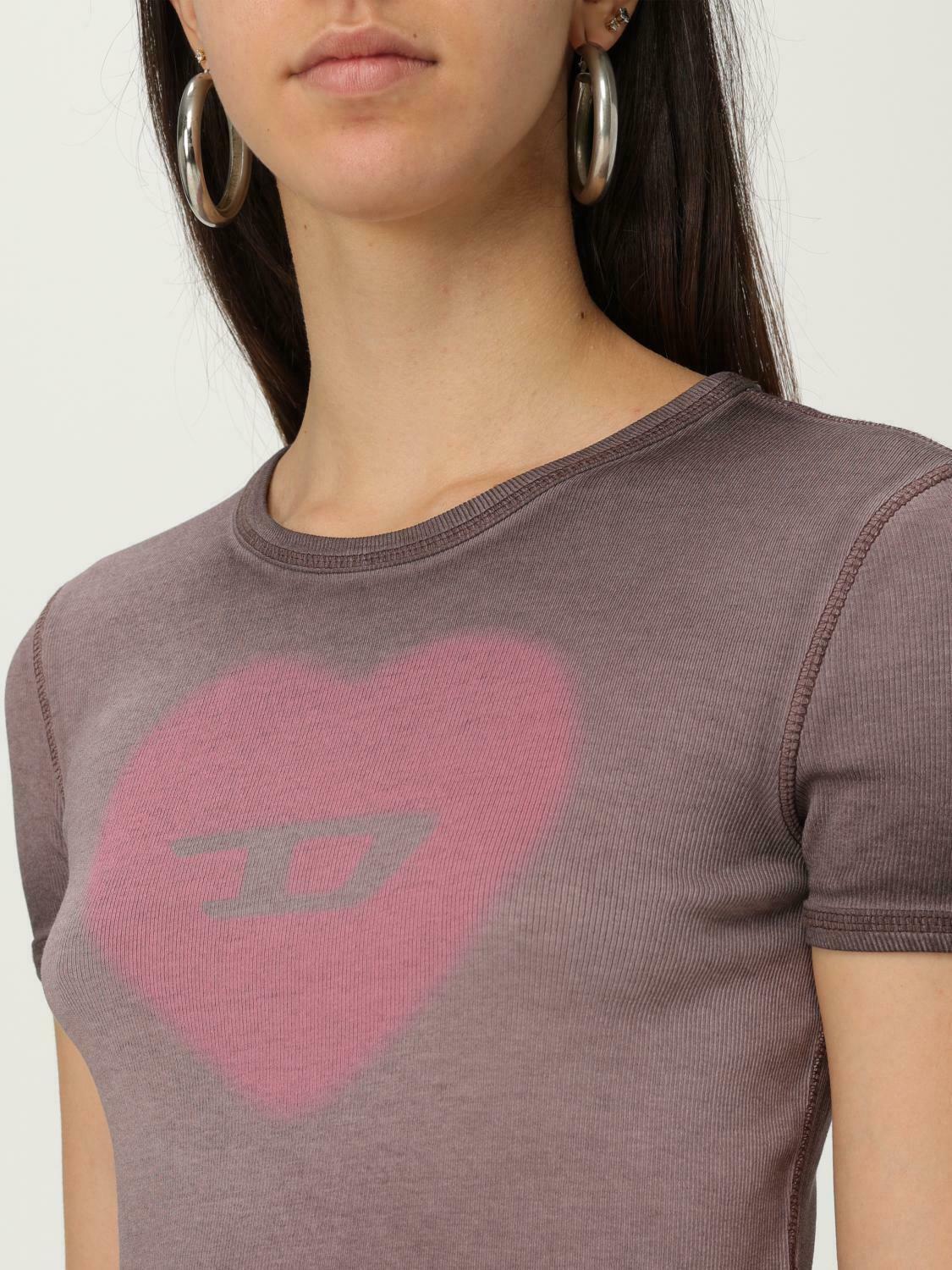 Heart Graphic Fitted Short Sleeve T-Shirt Casual Top - Dark / M EU