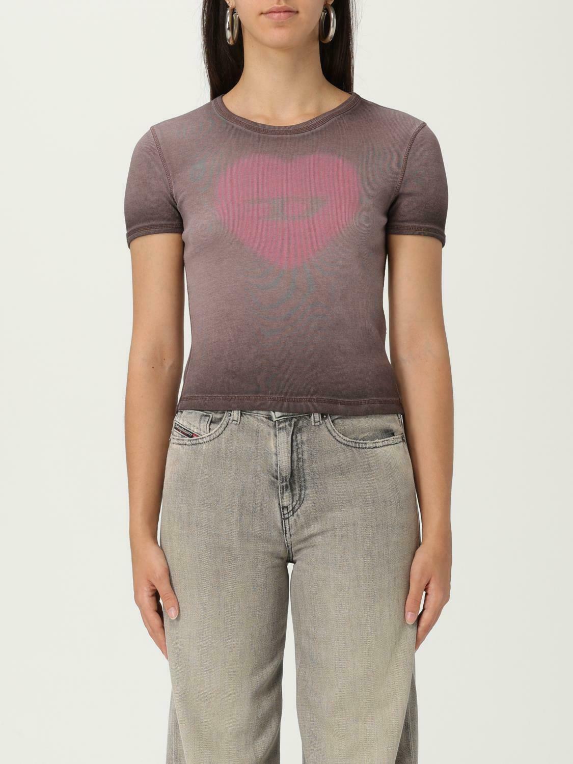 Heart Graphic Fitted Short Sleeve T-Shirt Casual Top - Dark / M EU