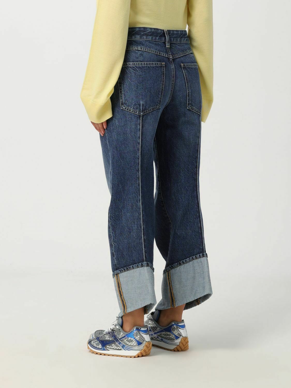 Straight Leg Jeans with Cuffs - Denim / 38 IT