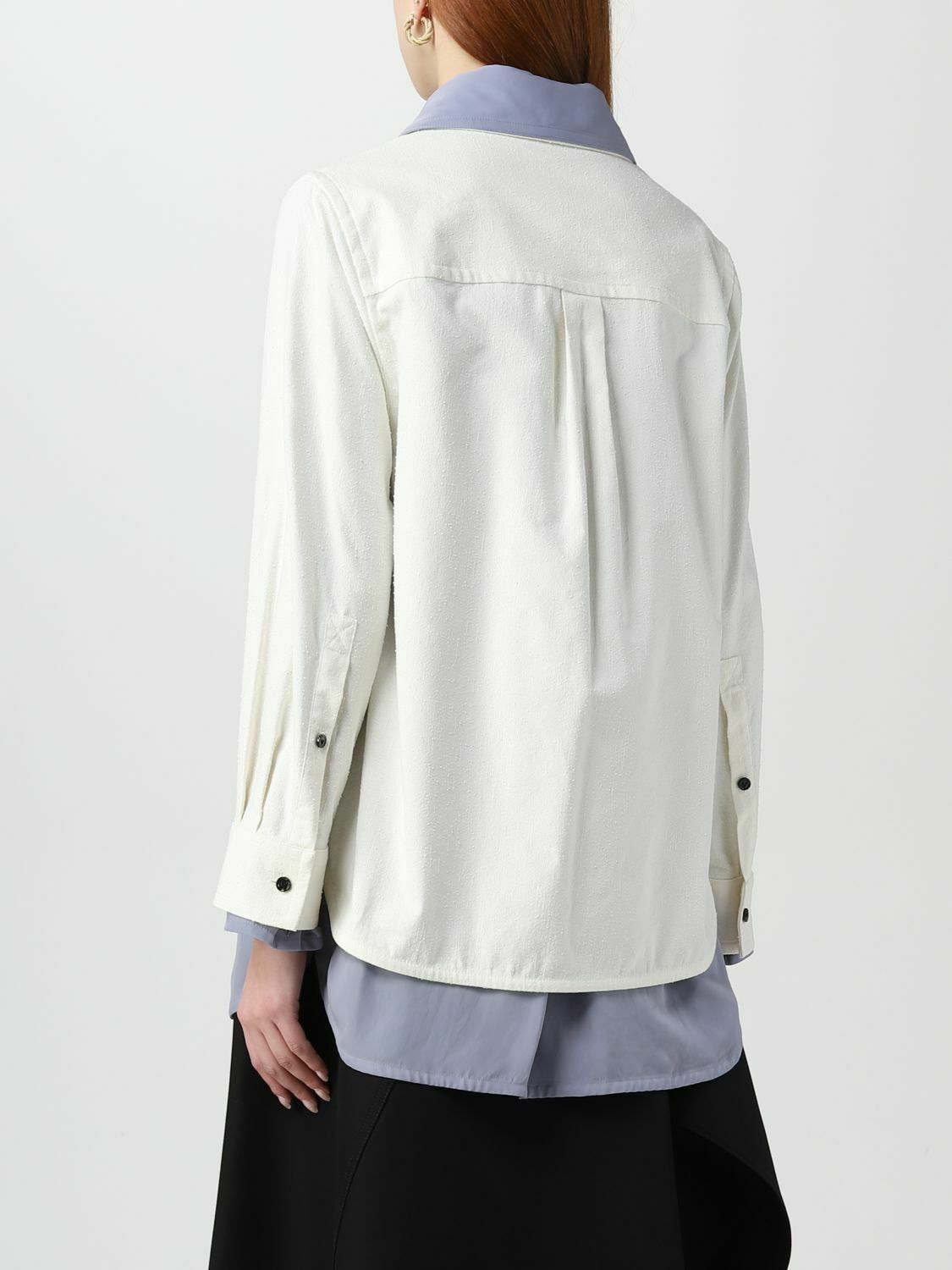 Layered Cotton Shirt - White / 36 EU