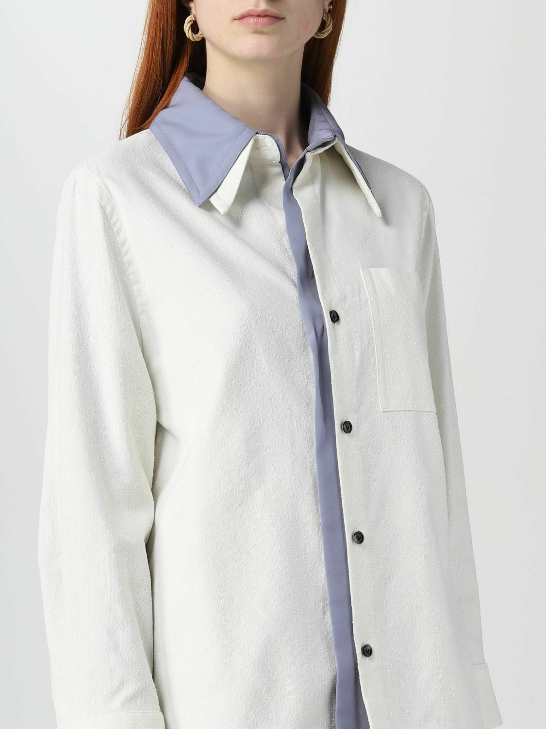 Layered Cotton Shirt - White / 36 EU
