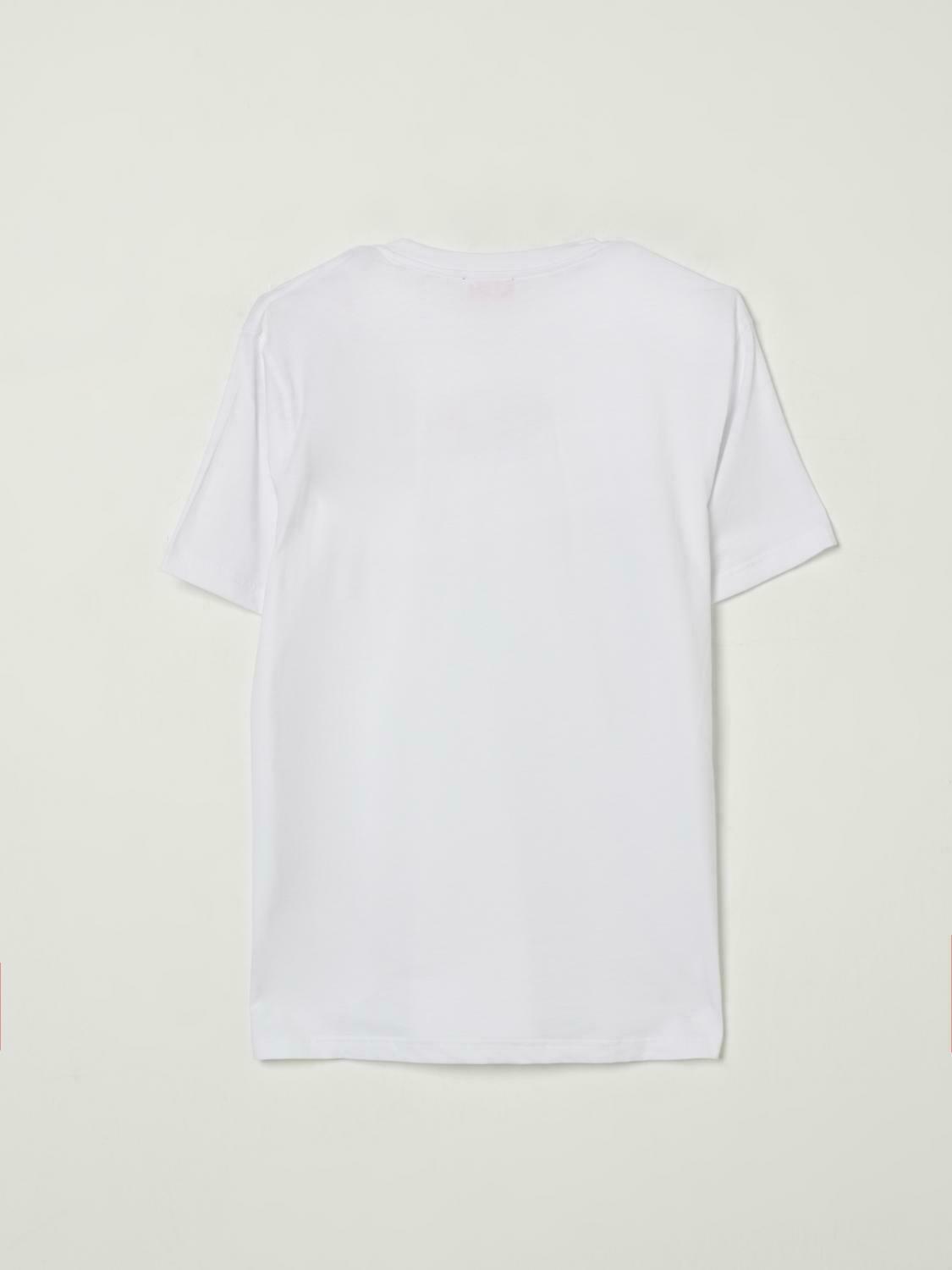 Crew Neck T-Shirt with Embroidered Oval Logo - White / 14 EU